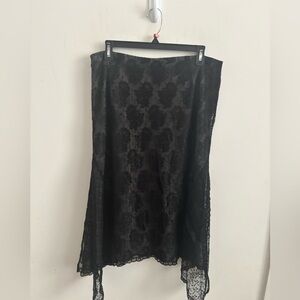 The Limited Midi Skirt Black Asymmetric Lace XL Grunge Romantic Whimsigoth Fairy